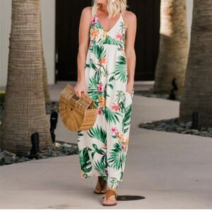 Gibson x Hi Sugarplum! Palm Springs Tropical Festival Maxi Dress Size S